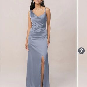 Revelry Maxine French Blue Satin Size 6. Petite length.